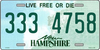 NH license plate 3334758