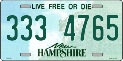 NH license plate 3334765