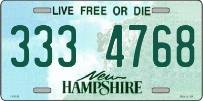 NH license plate 3334768