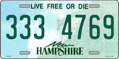 NH license plate 3334769