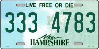 NH license plate 3334783