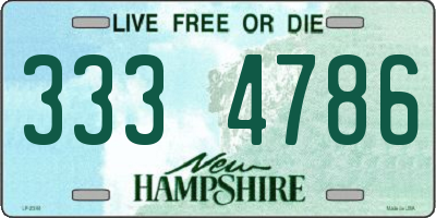 NH license plate 3334786