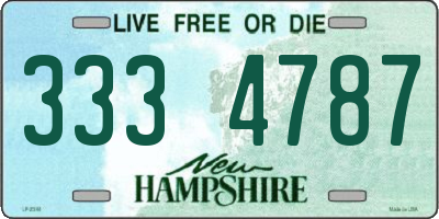 NH license plate 3334787