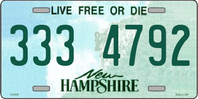 NH license plate 3334792
