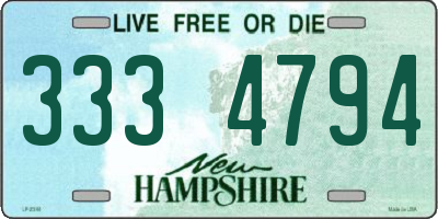 NH license plate 3334794