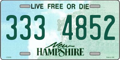 NH license plate 3334852