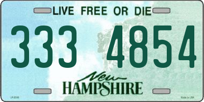 NH license plate 3334854