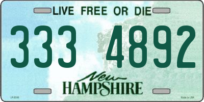 NH license plate 3334892