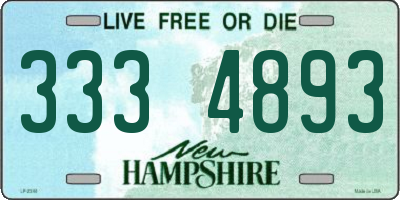 NH license plate 3334893