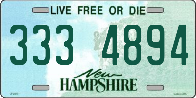 NH license plate 3334894