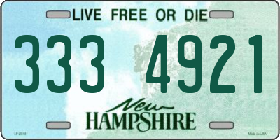 NH license plate 3334921