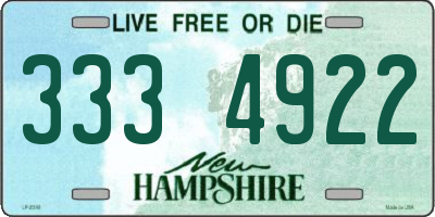 NH license plate 3334922