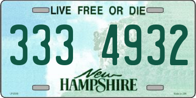 NH license plate 3334932