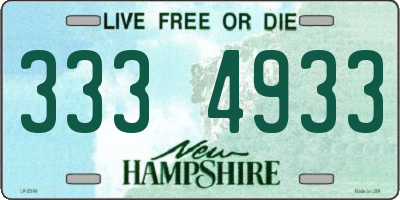 NH license plate 3334933