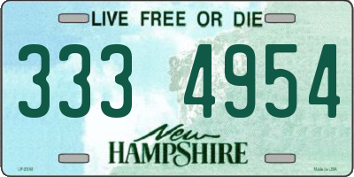 NH license plate 3334954