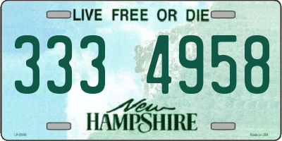 NH license plate 3334958