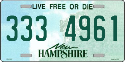 NH license plate 3334961
