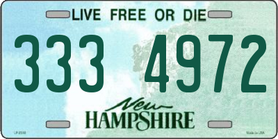 NH license plate 3334972
