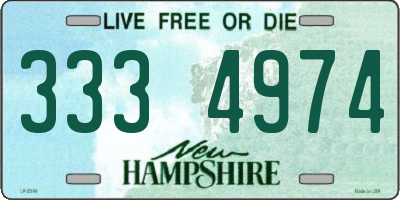 NH license plate 3334974