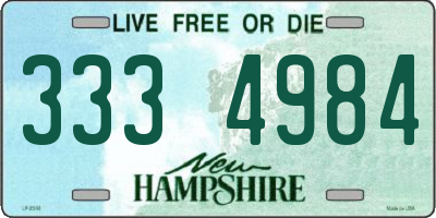 NH license plate 3334984