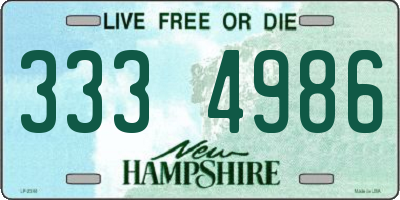 NH license plate 3334986