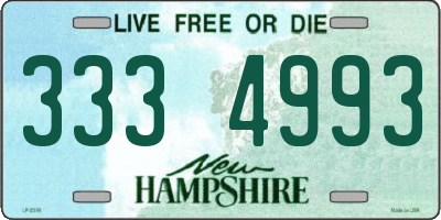 NH license plate 3334993