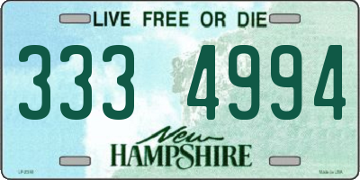 NH license plate 3334994
