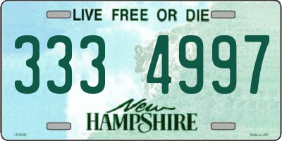 NH license plate 3334997