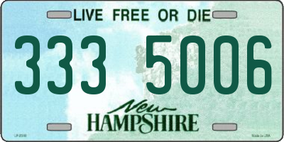 NH license plate 3335006