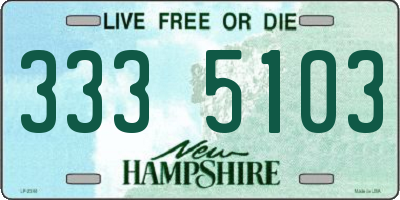 NH license plate 3335103