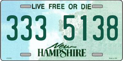 NH license plate 3335138