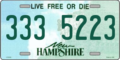 NH license plate 3335223