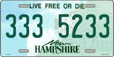 NH license plate 3335233