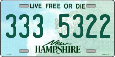 NH license plate 3335322