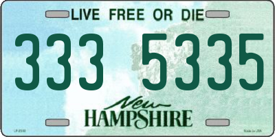 NH license plate 3335335