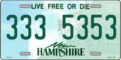 NH license plate 3335353