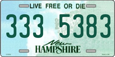 NH license plate 3335383
