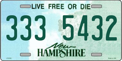 NH license plate 3335432