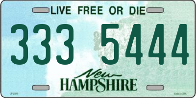 NH license plate 3335444