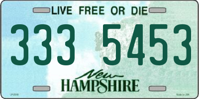 NH license plate 3335453