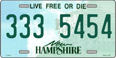 NH license plate 3335454