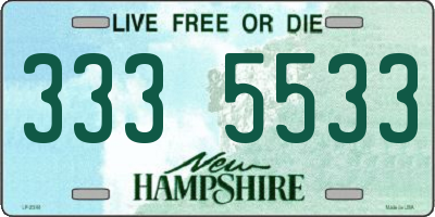 NH license plate 3335533