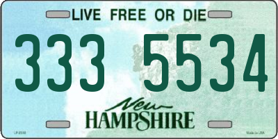 NH license plate 3335534