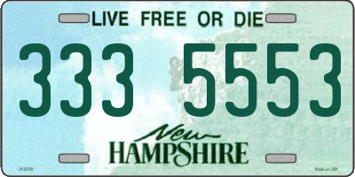 NH license plate 3335553