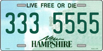 NH license plate 3335555