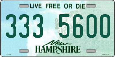 NH license plate 3335600