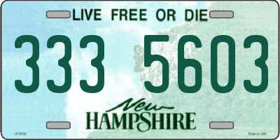NH license plate 3335603