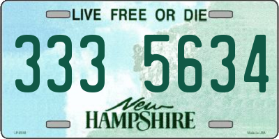 NH license plate 3335634