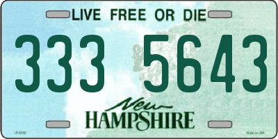 NH license plate 3335643