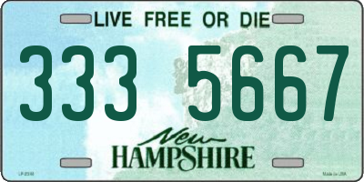 NH license plate 3335667
